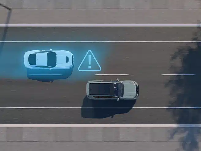 Đồ họa mô phỏng tính năng cảnh báo va chạm và quét radar thông minh của xe Ford Everest