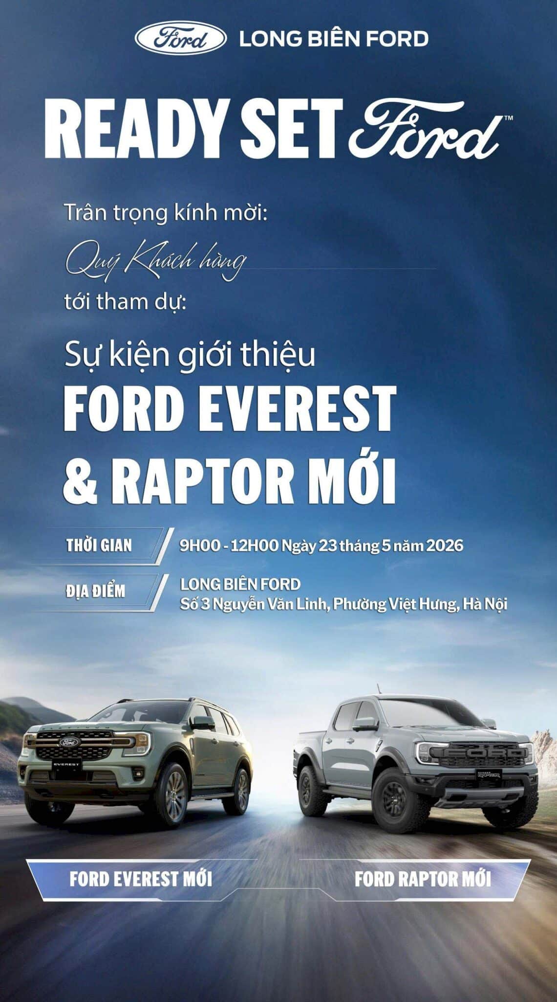 Su kien ra mat Ford Everest 2026 va Ford Ranger Raptor 2026