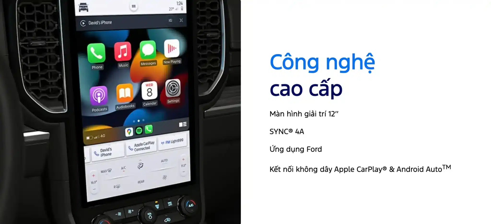 Công nghệ hiện đại trên xe Ford Everest 2026 thế hệ mới.