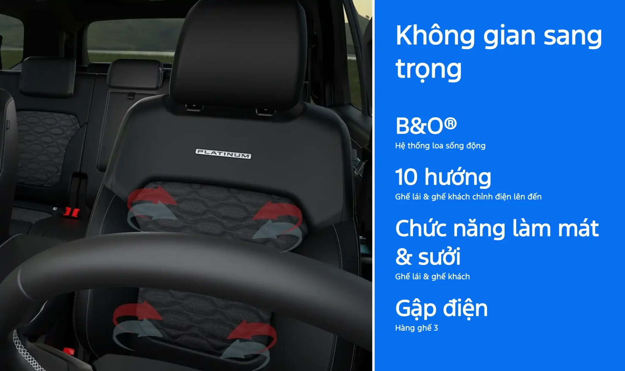 Không gian nội thất xe Ford Everest 2026 thế hệ mới rộng rãi và sang trọng